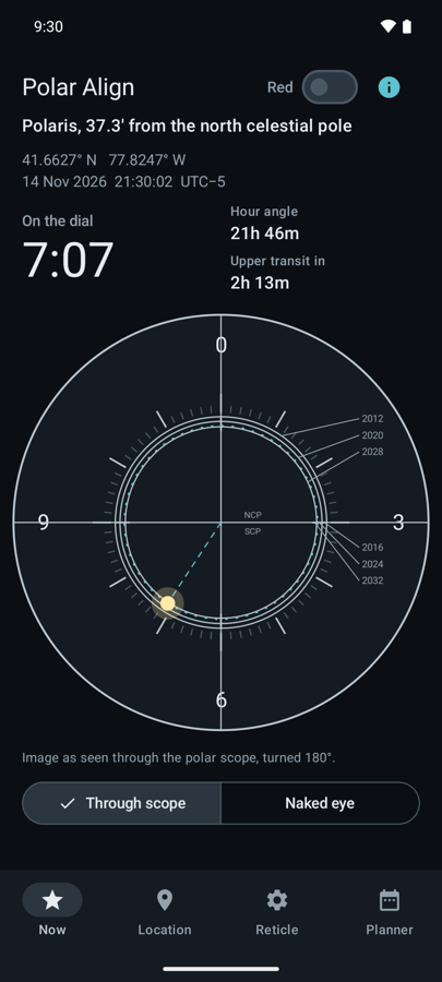 Sky-Watcher style plate drawn by Polar Align