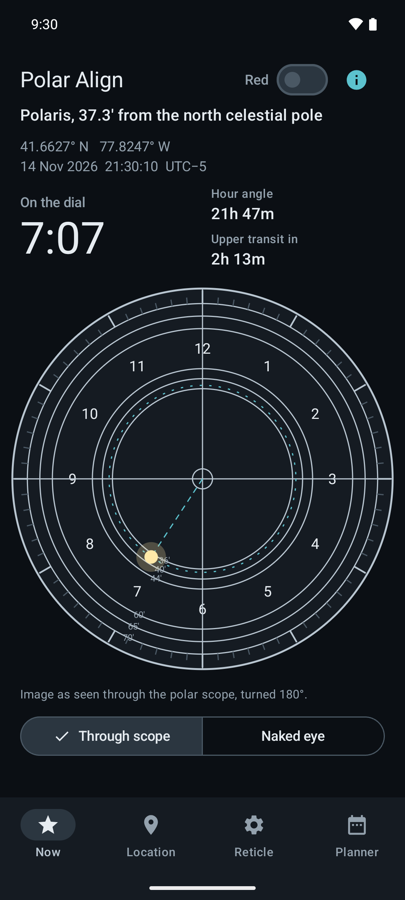 iOptron style plate drawn by Polar Align