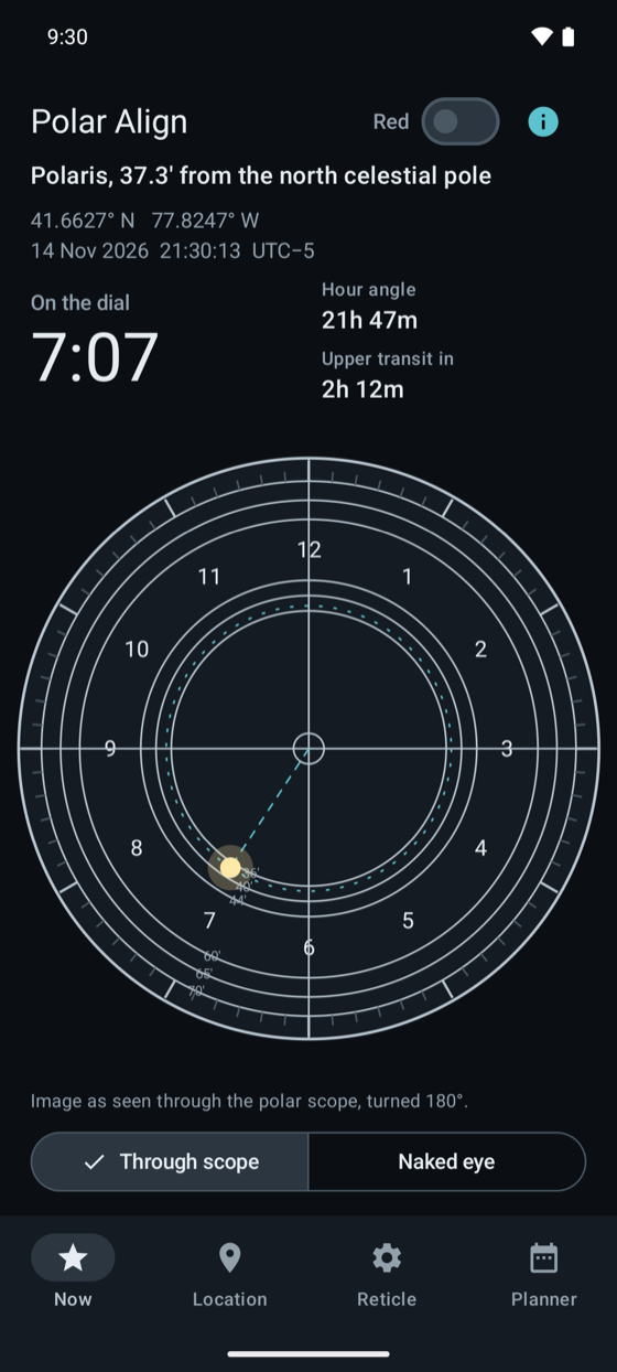 iOptron style polar scope plate